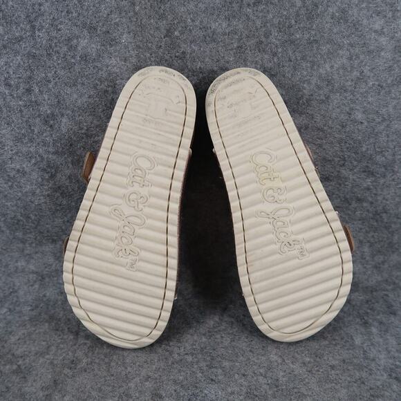 Cat & Jack Shoes Kids 13 Sandals Slides Double Strap Casual Slip On Metallic - Picture 9 of 10